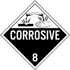Corrosive Class 8 Placard