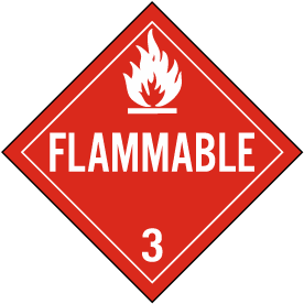 Flammable Class 3 Placard