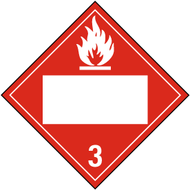 Blank Flammable Liquid Class 3 Placard