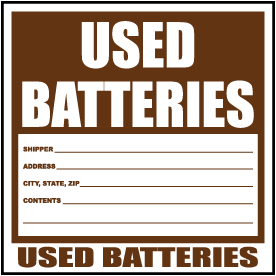 Used Batteries Label