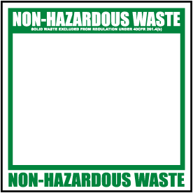 Non Hazardous Waste Label