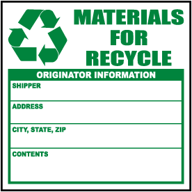 Materials For Recycle Label