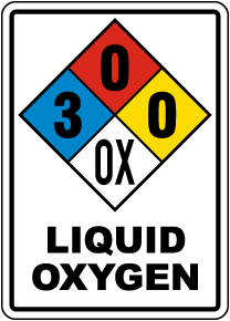 NFPA Liquid Oxygen 3-0-0-OX Sign