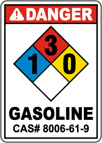 NFPA Danger Gasoline 1-3-0 Sign