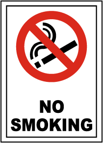 No Smoking Sign  Plastic Sign Red and White Flexible Plastic 12 x 9 in 