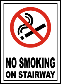 No Smoking on Stairway Sign
