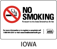 Iowa No Smoking Sign