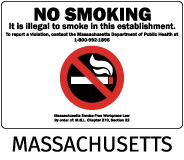 Massachusetts No Smoking Sign