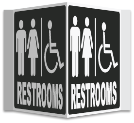 3-Way Accessible Restrooms Sign