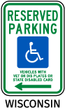 Wisconsin Reserved Parking Sign