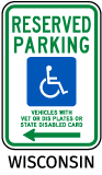 Wisconsin Reserved Parking Sign (Left Arrow)