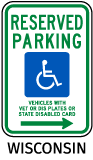 Wisconsin Reserved Parking Sign (Right Arrow)