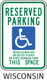 Wisconsin Accessible Parking Sign