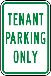 Tenant Parking Only Sign