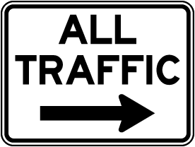 All Traffic (Right Arrow) Sign