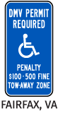 Fairfax County Virginia Accessible Parking Sign