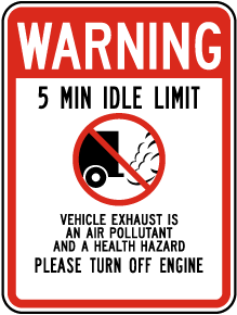 Warning 5 Min Idle Limit Sign