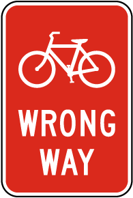 Bicycle Wrong Way Sign