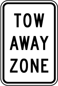 Tow Away Zone Sign