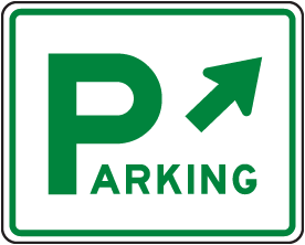 Parking Area Sign (Diagonal Arrow)