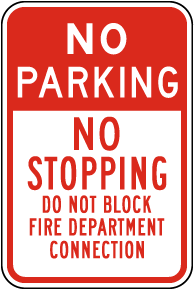 No Parking Do Not Block FDC Sign