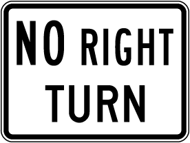 No Right Turn Sign