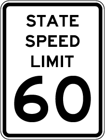 State Speed Limit 60 Sign