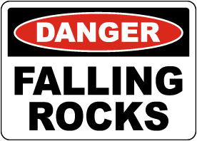 Danger Falling Rocks Sign