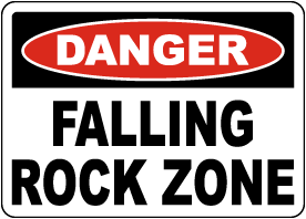 Danger Falling Rock Zone Sign