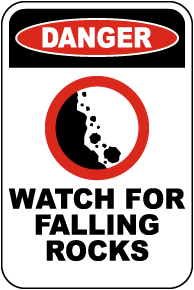 Watch For Falling Rocks Sign
