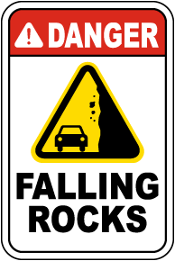 Danger Falling Rocks Sign