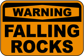 Warning Falling Rocks Sign