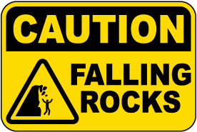 Caution Falling Rocks Sign