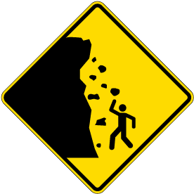 Rocks Falling On Person Symbol Sign