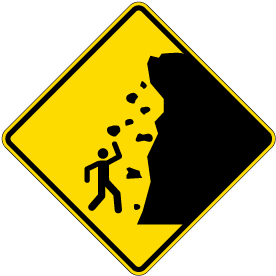 Rocks Falling On Person Symbol Sign