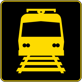Light Rail Activated Blank-Out Symbol Sign