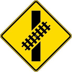 Skewed Crossing Symbol Railroad Sign