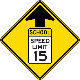 School Speed Limit 15 Sign