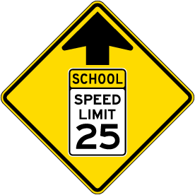 School Speed Limit 25 Sign