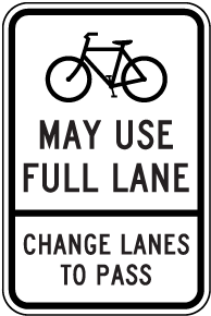 May Use Full Lane Change Lanes to Pass Sign