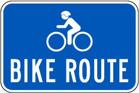 Blue Bike Route Sign