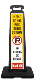 Do Not Block Driveway Vertical Panel