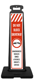 Do Not Block Driveway Vertical Panel