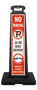 Do Not Block Driveway Vertical Panel