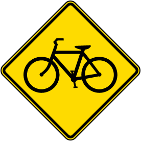 Bicycle Traffic Warning Sign