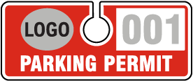 Custom Horizontal Parking Permit Hang Tag (with logo, 50/Pkg)