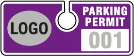 Custom Horizontal Parking Permit Hang Tag (with logo, 50/Pkg)