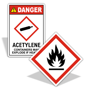 Acetylene GHS Signs