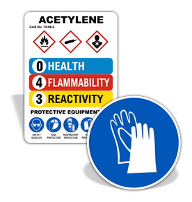 Acetylene PPE Signs