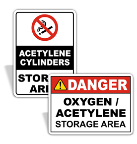 Acetylene Storage Signs